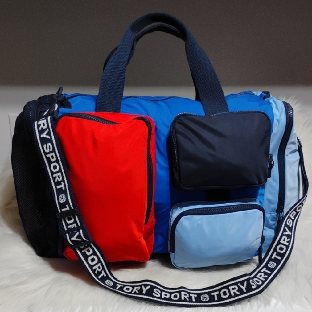 NWOT Tory Sport Color Block Nylon Unisex Duffel/Gym Bag